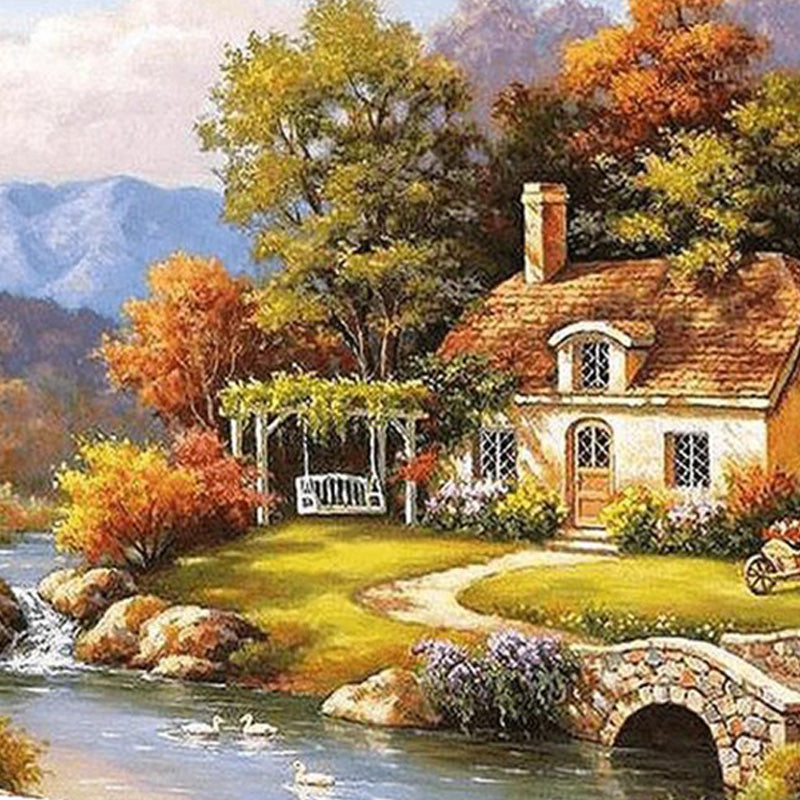 Cottage By the River | Jigsaw Puzzle Australia 