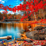 Load image into Gallery viewer, Maple Leaf Forest Lake | Jigsaw Puzzle Australia
