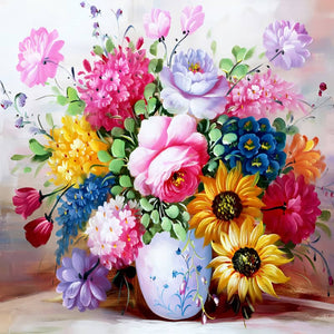 Multi Color Flowers In Vase | Jigsaw Puzzle Australia