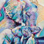 Load image into Gallery viewer, Pastel Elephant With Calves | Jigsaw Puzzle Australia
