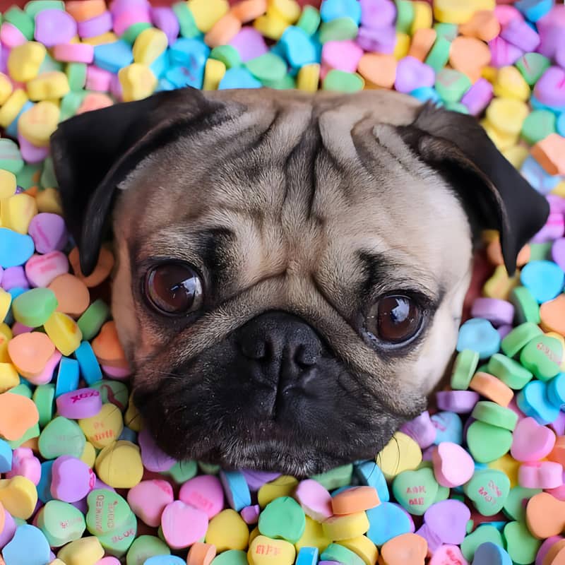 Pug With Candies | Jigsaw Puzzle Australia