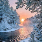 Load image into Gallery viewer, Snowy Trees Along The Lake | Jigsaw Puzzle Australia
